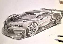 Bugatti Vision Chiron Car Art Sketch Pencil Drawing Kunst Cardrawing Design Amazing Carsketch Cardesi Car Drawing Pencil Car Drawings Bike Sketch