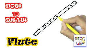 How To Draw Flute In Easy Steps Step By Step For Children Kids Beginners Youtube This is where the player blows the air to produce different notes. how to draw flute in easy steps step by step for children kids beginners