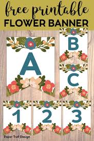 With every letter of the alphabet, a blank, and an exclamation point, you can . Flower Alphabet Banner Letters Free Printable Paper Trail Design Banner Letters Flower Alphabet Free Printable Banner