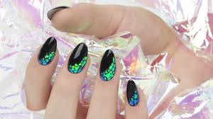 Glass Nails Effect Folia Mirror Emerald Indigo Nails Efekt