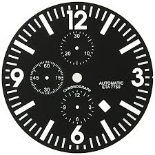 30 mm, also recht klein, dem zufolge sind schrift und linien auch klein/fein. D 41 0 Mm Zifferblatt Eta 7750 Schwarz Matt Weisse Leuchtzahlen