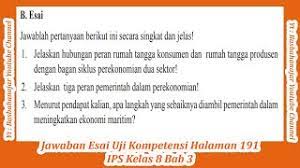Bahasa jawa kelas 8 halaman 114 buku paket marsudi pilihan ganda. Jawaban Esai Uji Kompetensi Halaman 191 Ips Kelas 8 Bab 3 Youtube