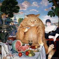 un enorme chat tape l incruste dans des tableaux celebres et le resultat est juste hilarant illustration de chat gros chat peinture chat