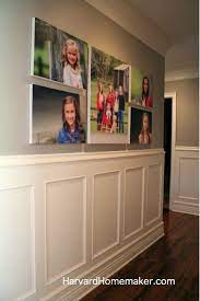 Below we see a spread of family photos in a hallway, a very popular gallery spot for the home. Hallway Wall Gallery Easy To Hang Canvases Hallway Gallery Gallerywall Canvas Harvardhomemaker Picture Wall Living Room Canvas Gallery Wall Home Decor
