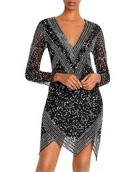 Long Sleeve Beaded Cocktail Dress In 2020 Beaded Cocktail Dress Cocktail Dress Womens Cocktail Dresses