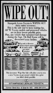 Your toyota dealer in ne calgary, ab toyota is one of the most popular and. Calgary Herald From Calgary Alberta Canada On September 20 1991 68