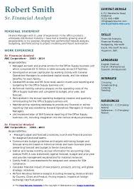 The average senior financial analyst salary in the united states is $90,555 as of april 27, 2021, but the salary range typically falls between $82,553 and $99 review the job openings and experience requirements for the senior financial analyst job to confirm that it is the job you are seeking. Sr Financial Analyst Resume Samples Qwikresume