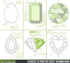 Exercise 26 Practice Sheet Shading Gems By Conceptcookie Jewel Drawing Gem Drawing Jewelry Design Drawing