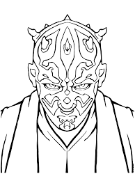Related star wars coloring pages. Star Wars The Frightening Face Of Darth Maul