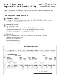 Fillable Online How To Read Your Explanation Of Benefits Eob Tufts Health Plan Fax Email Print Pdffiller