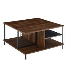 The hillsdale furniture kanister coffee table will be the focal point of your living room. 30 Metal Wood Square Coffee Table In Dark Walnut Walker Edison Af30zanctdw