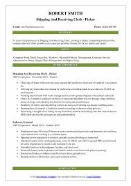 Shipping & receiving clerk resume examples shipping & receiving clerks usually work in warehouses and are responsbile for handling merchandise and supplies in a timely and organized manner. Shipping And Receiving Clerk Resume Samples Qwikresume
