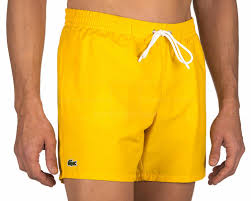 lacoste swim shorts for men yellow