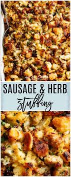 Sausage Herb Stuffing Recipe Cafe Delites Stuffingrecipesthanksgiving Sausage Herb Stuffing Thanksgiving Rezepte Beilagen Lebensmittel Essen Rezeptideen
