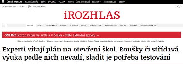 V dubnu a hlavně v květnu a v červnu 2020 docházelo postupně k otevření škol uzavřených kvůli koronaviru. Tomas Pavlicek Anna Urbanova Experti Vitaji Plan Na Otevreni Skol Rousky Ci Stridava Vyuka Podle Nich Nevadi Sladit Je Potreba Testovani Pedagogicke Info