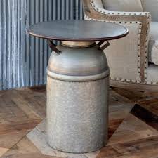 Farmhouse Milk Can Table In 2020 Milk Can Table Decorating Coffee Tables Antique Farmhouse