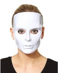 Blank White Face Mask Spirithalloween Com White Face Mask Halloween Face Mask Face