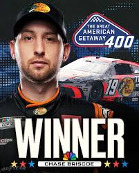 Chase Briscoe holds off Denny Hamlin to earn victory at Pocono Raceway. 💪
