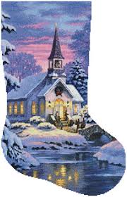 Sewing boxes cross stitch patterns from mani di donna. Country Church Stocking Right Cross Stitch Pattern By Tereena Clarke Crosstitch Com