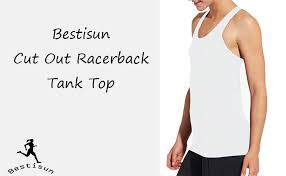 Bestisun Workout Racerback Tank Top Muscle Open Back Shirts Sports Activewear For Gym Women