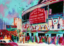 You may think chicago is called the windy city because of the winds that blow in off lake michigan. Wrigley Field 1945 Giclee