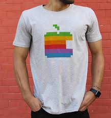 T Shirt Logo Apple 1997 Tshirt Parodie Logo Apple Pixel Art Grafitee Modeles Pour Hommes Pixel Art Tee Shirt Homme