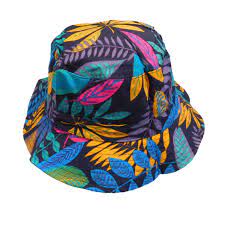 Leaf Print Cotton Bucket Hat Printed Cotton Hats Bucket Hat