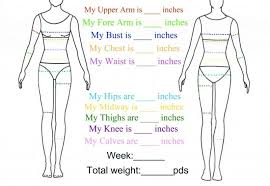 Fillable Printable Weekly Body Measurement Chart To Follow