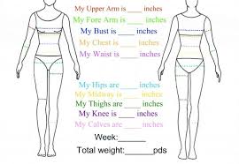 fillable printable weekly body measurement chart to follow