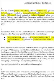 Ein privates testament schreiben sie selbst. Gemeinschaftliches Testament Fur Mehrere Kinder Focus Online Pdf Shop