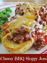 Garlic Bread Bbq Cheesy Sloppy Joes Recipe Bbq Sloppy Joes Recipes Food