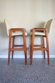 Pair Of Danish Modern Teak Bar Stools Two Pair Available Vintage Benny Linden Teak Bar Stools Origina Scandinavian Furniture Design Bar Stools Upholstery