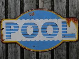 Lafinesse Vintage Schild 034 Pool 034 Nostalgie Metallschild Shabby Chic Swimmingpool Pool Zeichen Shabby Chic Dekor Swimmingpool
