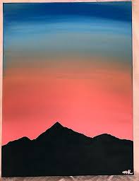 I did a snowman couple because i thought the snowy sunset looked super romantic! Sunset Mountain Acrylic Painting On Canvas Available In My Etsy Shop Www Etsy Easypainti In 2020 Canvas Drawings Simple Canvas Paintings Acrylic Painting Canvas