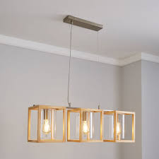 London 3 Light Wood Industrial Diner Ceiling Fitting Wooden Pendant Lighting Light Fittings Wood Pendant Light