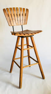 Alfa barstools have been providing great indoor, outdoor, brand name, and custom barstools since 1992. Mid Century Slat Wooden Bar Stool With Wood Swivel Base Kyla Coburn Designs Commercial Restaurant Hospitality