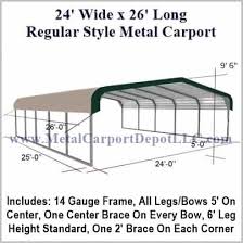 12x36 $2020 18x36 $2270 20x36 $2620 22x36 $2970 24x36 $3320. 24 X 26 Metal Carport Regular Style Roof Sale Price 2 245 00