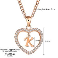 H and k letter love images. Product Detail Fashion Gold 2 Colors Zircon Diamond 26 Letter Love Heart Pendant Necklace Wholesale Ns800665 Djimart