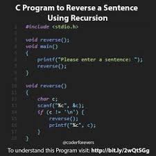 C Program To Reverse A Sentence Using Recursion C Programming Ideas Of C Programming Computer Science Quotes C Programming Learning Learn Computer Science