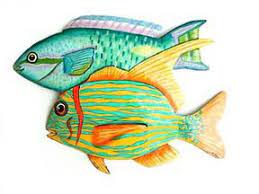 Pin On Tropical Fish Wall Decor Painted Metal Wall Decor Tropical Designs