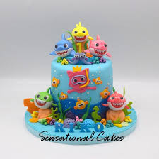 Customized 1st Birthday Baby Shark Cake The Sensational Cakes Baby Shark Family Underwater Ocean Cute 3d Sugar H Shark Birthday Cakes Shark Cake Baby First Birthday Cake