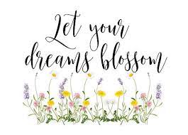 Flowers are the sweetest things god ever made and forgot to put a soul into. Inspirational Quotes Floral Let Your Dreams Blossom Photographic Print By Quotation Park In 2021 Wild Flower Quotes Flower Quotes Spring Inspiration Quotes