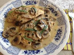 Pechuga De Pollo Con Salsa De Champinones Mostaza Y Estragon Receta Pechuga De Pollo Pollo Pollo Con Champinones