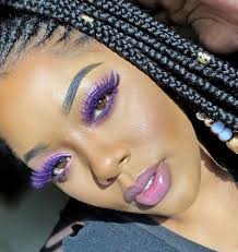 Colored Lashes The Newest Eye Catching Trend To Take Over Beauty Purple Makeup Looks Purple Eyeshadow Lashes