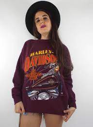 Vintage 90s Oversized Harley Davidson Motorcycle Sweatshirt Fashion Sweatshirts Size Model