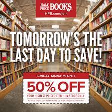 Sign up for the half price books email list to receive a coupon for 10% off your first order. Half Price Books On Twitter Tomorrow Sign Up At Https T Co Okt0c1swav For This 50 Off Coupon