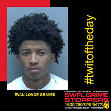 Our #TGIF #Twitoftheday is Evan Graves, wanted for VOP carrying concealed  firearm. If you know where he's staying at, call Crime Stoppers at  1-800-780-TIPS (8477), submit online at  www.southwestfloridacrimestoppers.com or