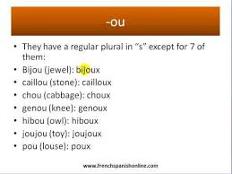 2.1.the adjectives beau, nouveau, vieux, fou, mou. Adjectives Ending In S Or X Change In The Plural Forms Only When Feminine French Language Lesson