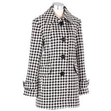 Black And White Houndstooth Coat Women S Wool Blend Houndstooth Coat Warmcoatswarmheartspin Houndstooth Coat Coat Burlington Coat Factory