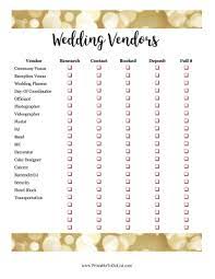 Wedding Vendors Checklist $25 each ($100+ cash and gifts are great for wedding vendor tips, but most thoughtful, and incredibly touching, for business. wedding vendors checklist